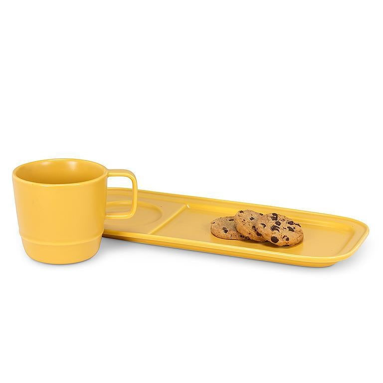 ENSEMBLE ASSIETTE /TASSE TV DINER JAUNE