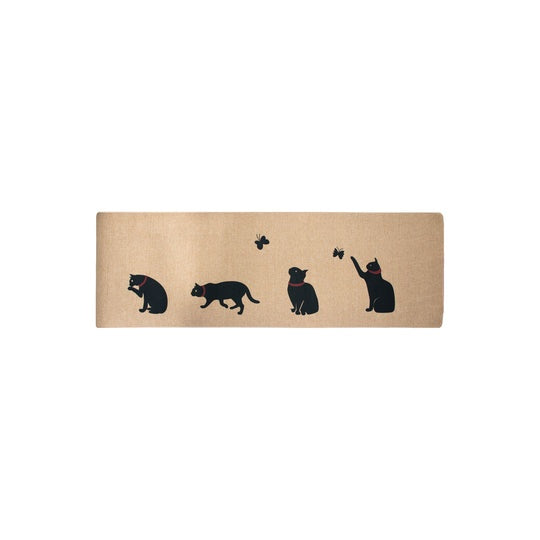 TAPIS 1.5X5 CHATS COLLIERS ROUGE