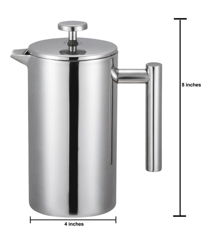 CAFETIERE PISTON INOX 800ML DOUBLE PAROI