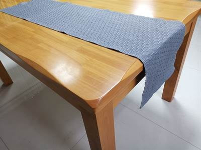 CHEMIN TABLE 13X54 BUBBLE WEAVE GRIS