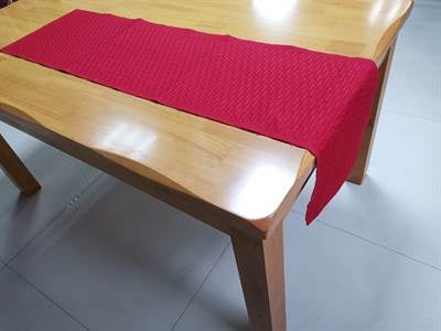 CHEMIN TABLE BUBBLE WEAVE ROUGE